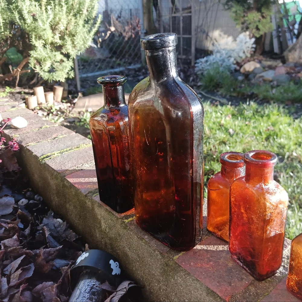 Vintage Brown medicine bottles